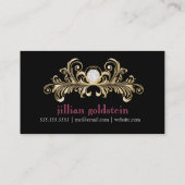 311富裕な金ゴールドのピンクのヒョウの優れた真珠の紙 名刺 (裏面)