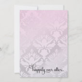 311幸福にその後ずっとブライダルシャワーのピンクの金属 招待状 (正面)