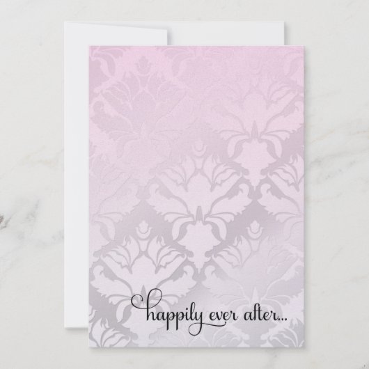311幸福にその後ずっとブライダルシャワーのピンクの金属 招待状 (正面)