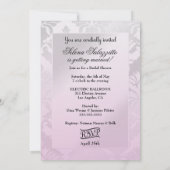 311幸福にその後ずっとブライダルシャワーのピンクの金属 招待状 (裏面)