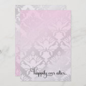 311幸福にその後ずっとブライダルシャワーのピンクの金属 招待状 (正面/裏面)
