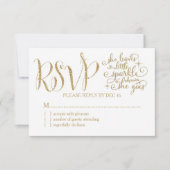 311彼女は少し輝きRSVPを残します 出欠カード (正面)