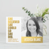 311彼女は彼女をできました信じました従って彼女は卒業をしました 案内状 (スタンド正面)