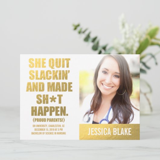 311彼女はSlackinをやめ、作られて卒業は起こります 案内状 (スタンド正面)