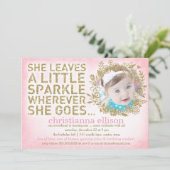 311彼女葉は少し輝くフローラリース 招待状 (スタンド正面)