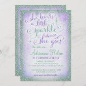 311彼女離れは少し輝く紫色のミント 招待状 (正面/裏面)