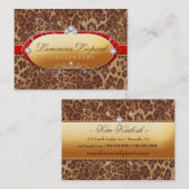 311明るいヒョウの赤のトリム 名刺 (正面/裏面)