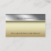 311歯科モルの名刺の金ゴールドの金属銀 予約カード (裏面)