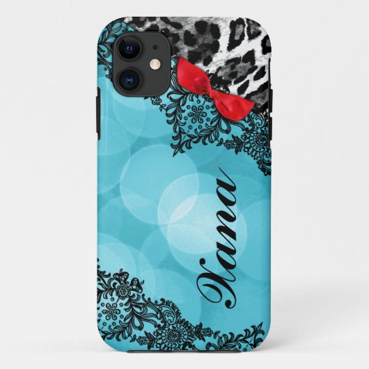 311水のライトレースのフェイクな弓の赤いヒョウの夢 Case-Mate iPhoneケース (裏面)