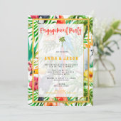 311水彩熱帯オウム婚約カード 案内状 (スタンド正面)