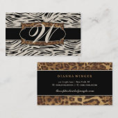 311洗練されたジャングルのシマウマのモノグラム 名刺 (正面/裏面)