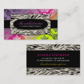 311洗練されたジャングルのダマスク織のピンク純血Su 名刺 (正面/裏面)