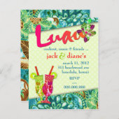 311活発なルアウ（ハワイ式宴会）の招待状 インビテーションポストカード (正面/裏面)