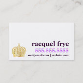 311流行にはっきりしたなティアラの紫色 名刺 (裏面)