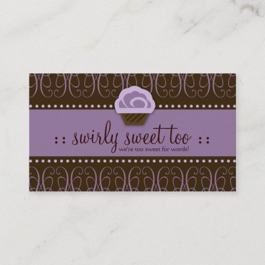 311渦巻形ので甘い紫色チョコレート 名刺 (正面)