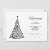 311渦巻形のなクリスマスツリー| SilverMetallic 招待状 (正面)