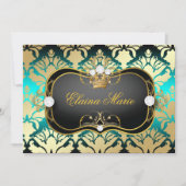 311漆黒Ciao Bellaの水の口答えの誕生日 招待状 (正面)