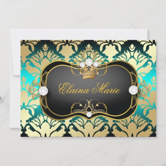 311漆黒Ciao Bellaの水の口答えの誕生日 招待状 (正面)