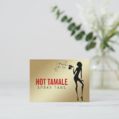 311熱いタマレのスプレーは豪華な金属を日焼けさせます 名刺 (スタンド正面)