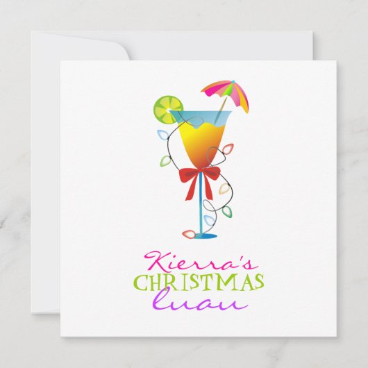 311熱帯楽園のクリスマスのルアウ(ハワイ式宴会) 招待状 (正面)