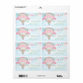 311熱気球ラベル赤ちゃんシャワー ラベル (フルシート)