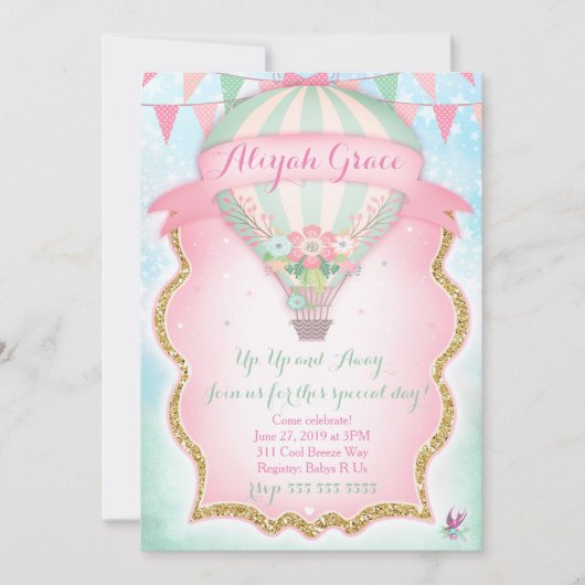 311熱気球招待状 招待状 (正面)