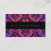 311熱血なダマスク織|の紫色の光輝 名刺 (裏面)