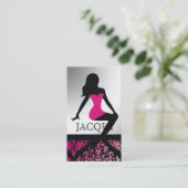 311爆弾のシルエットのシマウマ-贅沢にピンク 名刺 (スタンド正面)