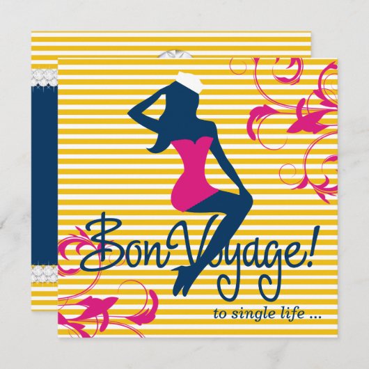 311爆弾のシルエットの航海のでより青いランジェリー 招待状 (正面/裏面)