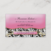 311物惜しみしないピンクのプレートの白の葉 名刺 (裏面)