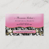 311物惜しみしないピンクのプレートの黒の葉 名刺 (裏面)