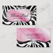 311物惜しみしないピンクの大皿のシマウマ 名刺 (正面/裏面)