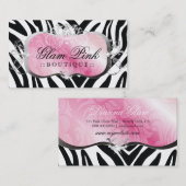 311物惜しみしないピンクの大皿のシマウマ{更新} 名刺 (正面/裏面)