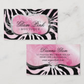 311物惜しみしないピンクの大皿のピンクの背景|のシマウマ 名刺 (正面/裏面)