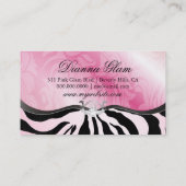 311物惜しみしないピンクの大皿のピンクの背景|のシマウマ 名刺 (裏面)