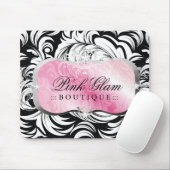 311物惜しみしないピンクの大皿の銀のマウスパッド マウスパッド (マウス)