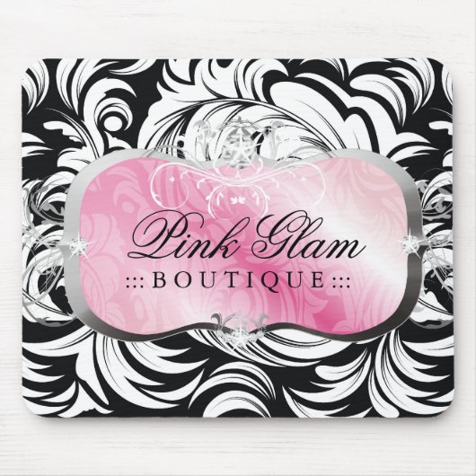 311物惜しみしないピンクの大皿の銀のマウスパッド マウスパッド (正面)