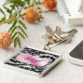 311物惜しみしないピンクの大皿及びレース キーホルダー (側面)