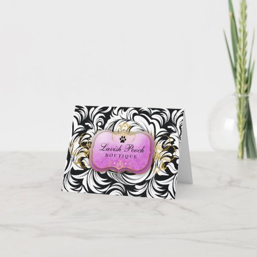 311物惜しみしない犬|の紫色 サンキューカード (正面)