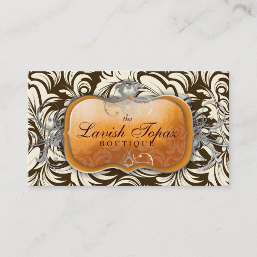 311物惜しみしない蜜柑|ブラウン及びクリーム 名刺 (正面)