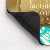 311物惜しみしない金ダマスク織のきらめくのターコイズ マウスパッド (コーナー)