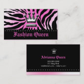 311王冠|のシマウマのプリントHOTTのピンク 名刺 (正面/裏面)