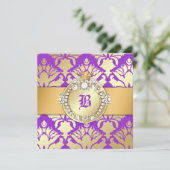 311王室のなダマスク織のきらめくの女王のSweet sixteen 招待状 (スタンド正面)