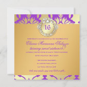 311王室のなダマスク織のきらめくの女王のSweet sixteen 招待状 (裏面)