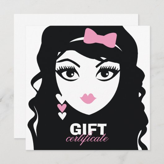 311甘いハート甘いピンクのギフト券 (正面/裏面)