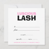 311甘いハート甘いピンクのギフト券 (裏面)