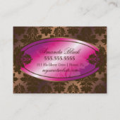 311甘いブラックベリーチョコレートトラッフルのダマスク織 名刺 (裏面)