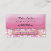 311甘美なピンクのプレートのピンク 名刺 (裏面)