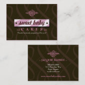 311甘美なピンク及びチョコレートぽっちゃりした名刺 名刺 (正面/裏面)