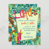 311甘美なルアウ（ハワイ式宴会）の招待状 インビテーションポストカード (正面/裏面)